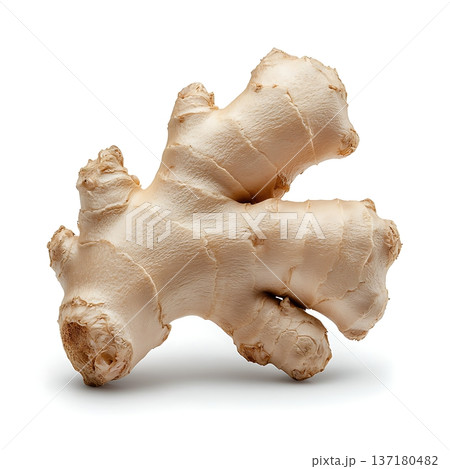 Fresh Organic Ginger Root Isolated on White Background for Culinary and Health Purposes 137180482