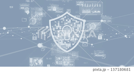 サイバースペースとネットワークセキュリティコンセプトの未来的CGイラスト 137180681