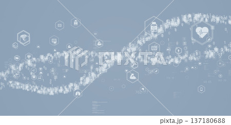 サイバースペースと遺伝子テクノロジーコンセプトの未来的CGイラスト 137180688
