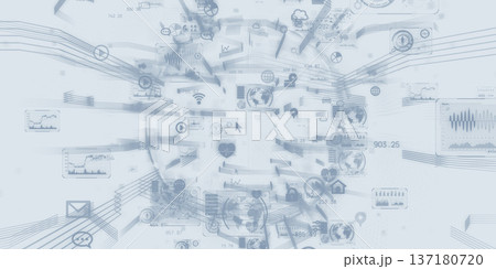 サイバースペースとデジタルテクノロジーコンセプトの未来的CGイラスト 137180720