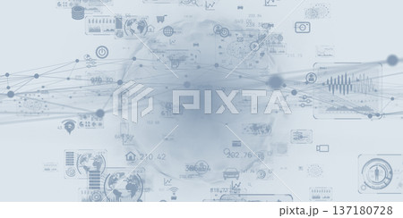 サイバースペースとデジタルテクノロジーコンセプトの未来的CGイラスト 137180728