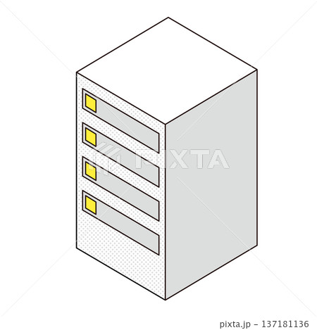 サーバー機器のイラスト（データセンター・ITインフラ） 137181136