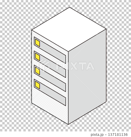 サーバー機器のイラスト（データセンター・ITインフラ） 137181136