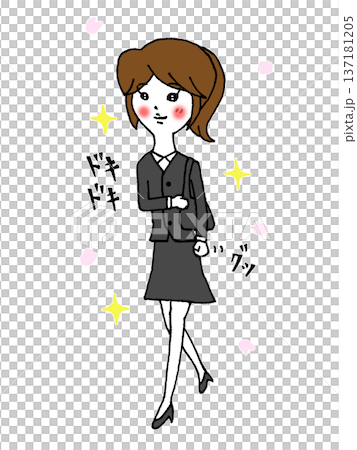 圖：一位身穿西裝的年輕女性，代表新進員工或大一新生 137181205