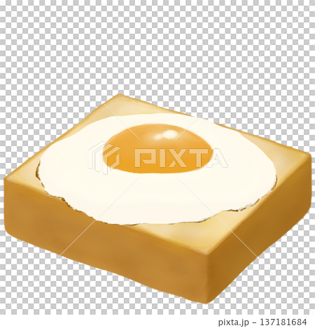 リアルな目玉焼きトーストのイラスト リアルな目玉焼きトーストのイラスト 137181684