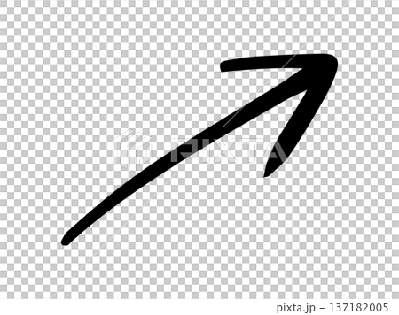右斜め上に伸びる手書きの矢印 黒 右斜め上に伸びる手書きの矢印 黒 137182005