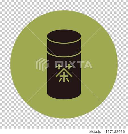 茶道用具 簡易茶葉罐 茶葉罐圖標 茶道用具 簡易茶葉罐 茶葉罐圖標 137182656