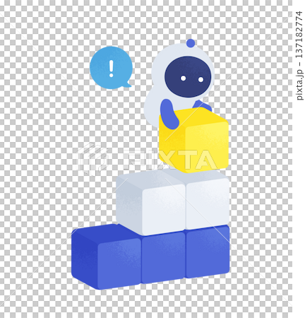 着実に業績を伸ばす。積み上げて成長を作るAIのベクターイラスト素材。 137182774