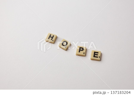 National Scrabble Day celebration with letters spelling hope National Scrabble Day celebration with letters spelling hope 137183204