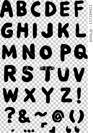 墨で描いたアルファベット 137184421