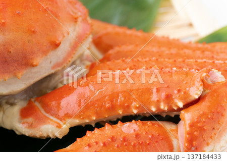 ボイルしたオオズワイガニの脚のクローズアップ 137184433