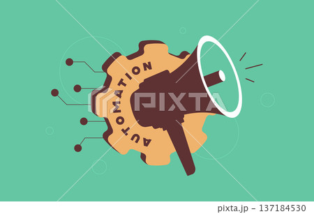 Automation Gear Announcement. Minimalist Design Of Automated Messaging With Energetic Branding Elements Automation Gear Announcement. Minimalist Design Of Automated Messaging With Energetic Branding Elements 137184530