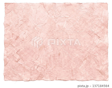 シワの入った和紙 秋桜色 137184564