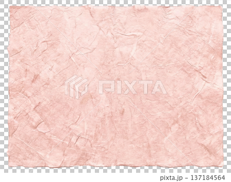 シワの入った和紙 秋桜色 137184564