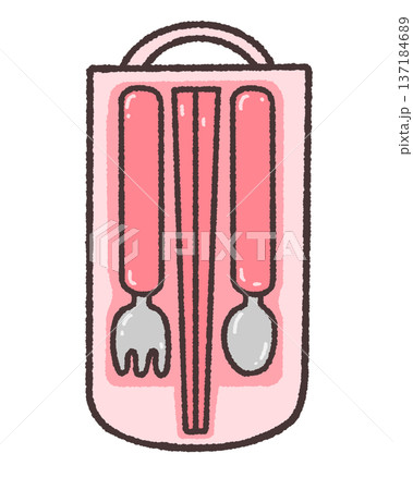 ピンクのお弁当カトラリーセット 137184689