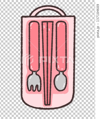ピンクのお弁当カトラリーセット 137184689