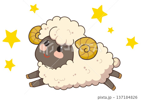 おひつじ座のイラスト 137184826