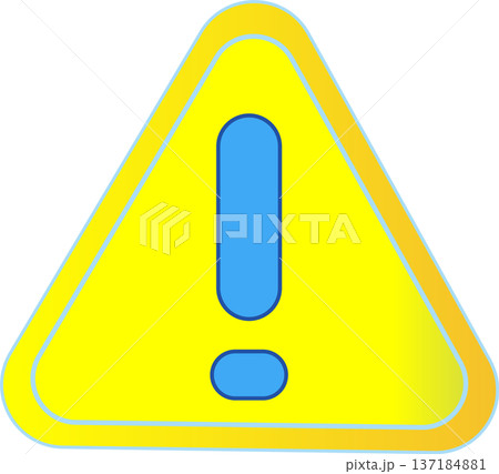 ポップな配色の警告アイコン 137184881