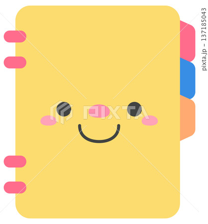 Cute Spiral Notebook Character with colorful Index Tabs for School and Office Stationery Cute Spiral Notebook Character with colorful Index Tabs for School and Office Stationery 137185043
