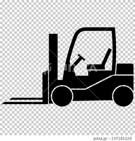 Forklift silhouette illustration material Forklift silhouette illustration material 137185229