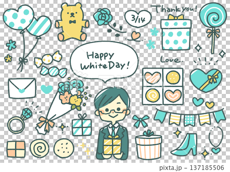 White day illustration set 137185506
