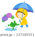 学校のおたよりにも使いやすい雨の日のイラストセット 137185551