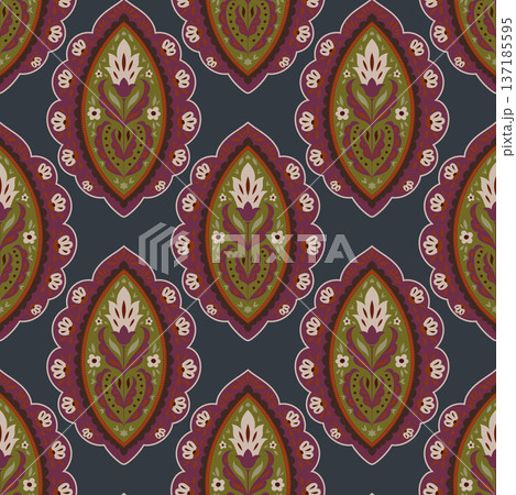 Moody Slate Green Floral Buta Pattern Moody Slate Green Floral Buta Pattern 137185595