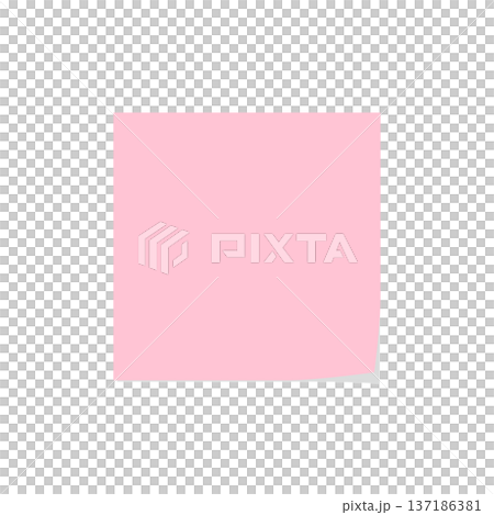 Pink square sticky note, simple, with shadow Pink square sticky note, simple, with shadow 137186381