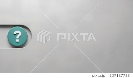 white question mark icon blue circle button 3d render grey wall background problem solution faq help symbol support concept ask information sign minimalist 137187738