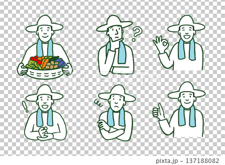 農民男性面部表情集 137188082