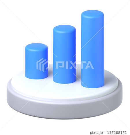 3Dの棒グラフアイコン素材 137188172