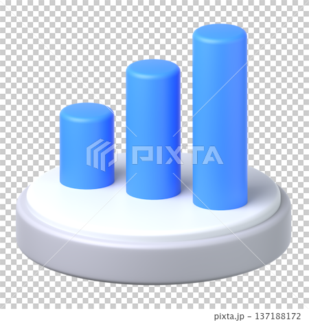 3Dの棒グラフアイコン素材 137188172