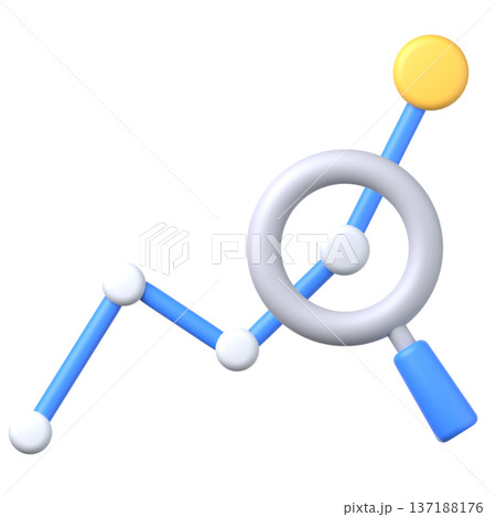 3Dの線グラフアイコン素材 137188176