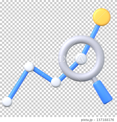 3Dの線グラフアイコン素材 137188176