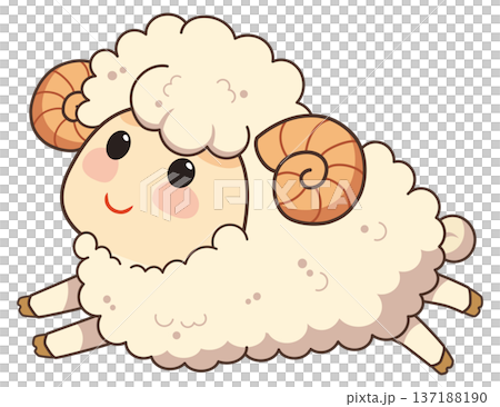 可愛的綿羊圖 137188190