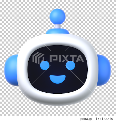 3DのAIロボットアイコン 137188210