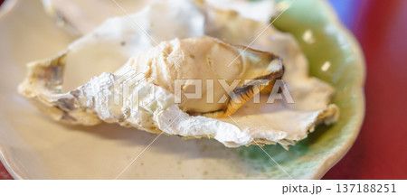 grilled Oyster in Matsushima fish market, seafood famous and popular of Matsushima bay in Miyagi Prefecture, Tohoku, Japan grilled Oyster in Matsushima fish market, seafood famous and popular of Matsushima bay in Miyagi Prefecture, Tohoku, Japan 137188251