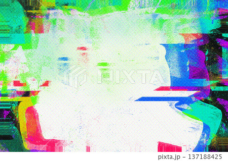 Glitch Art with Neon Colors in Green, Pink, Blue, half tone print effect Y2K Aesthetic 137188425