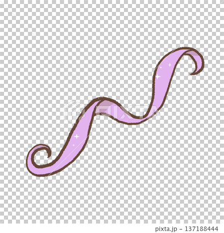 Decorative purple ribbon swirl with soft curves hand drawn romantic ornamental element for feminine wedding invitation and regency designs Decorative purple ribbon swirl with soft curves hand drawn romantic ornamental element for feminine wedding invitation and regency designs 137188444