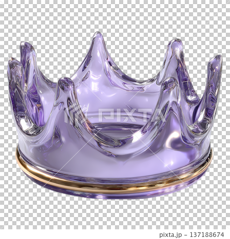 Majestic watercolor purple glass royal crown with gold trim isolated clipart 137188674