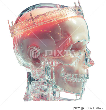 Unique watercolor orange crystal royal crown with gold accents isolated clipart 137188677