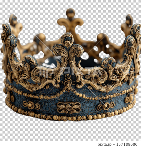 Fantasy watercolor beige insect crown with gold details isolated clipart 137188680