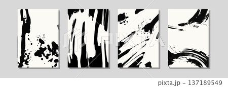 Abstract paint splash poster vector set 137189549