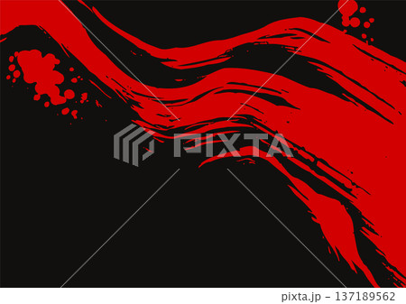 Japanese Red Ink Brush Stroke Vector Banner 137189562