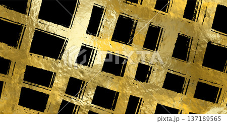 Golden Watercolor Grid Abstract Background 137189565