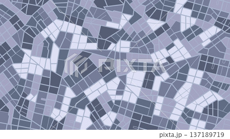 Close-up of a city street map. Geography distance plan. Various sizes and shapes. The street map. Flat vector illustration 137189719