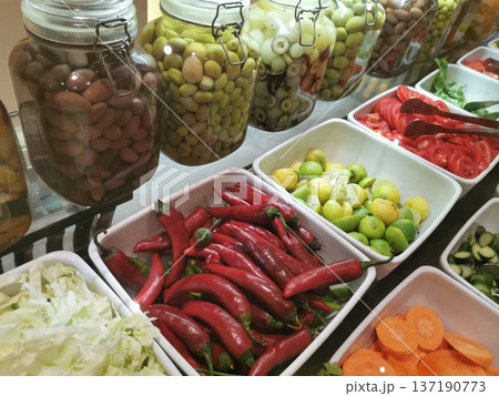 different vegetable and salad 137190773