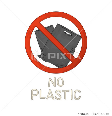 Illustration of No plastic Illustration of No plastic 137190946