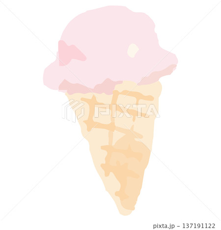 幼稚園・保育園向け 7月のやさしい水彩挿絵イラストシリーズ｜アイスクリーム 137191122