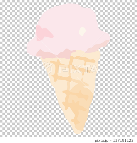 幼稚園・保育園向け 7月のやさしい水彩挿絵イラストシリーズ｜アイスクリーム 137191122